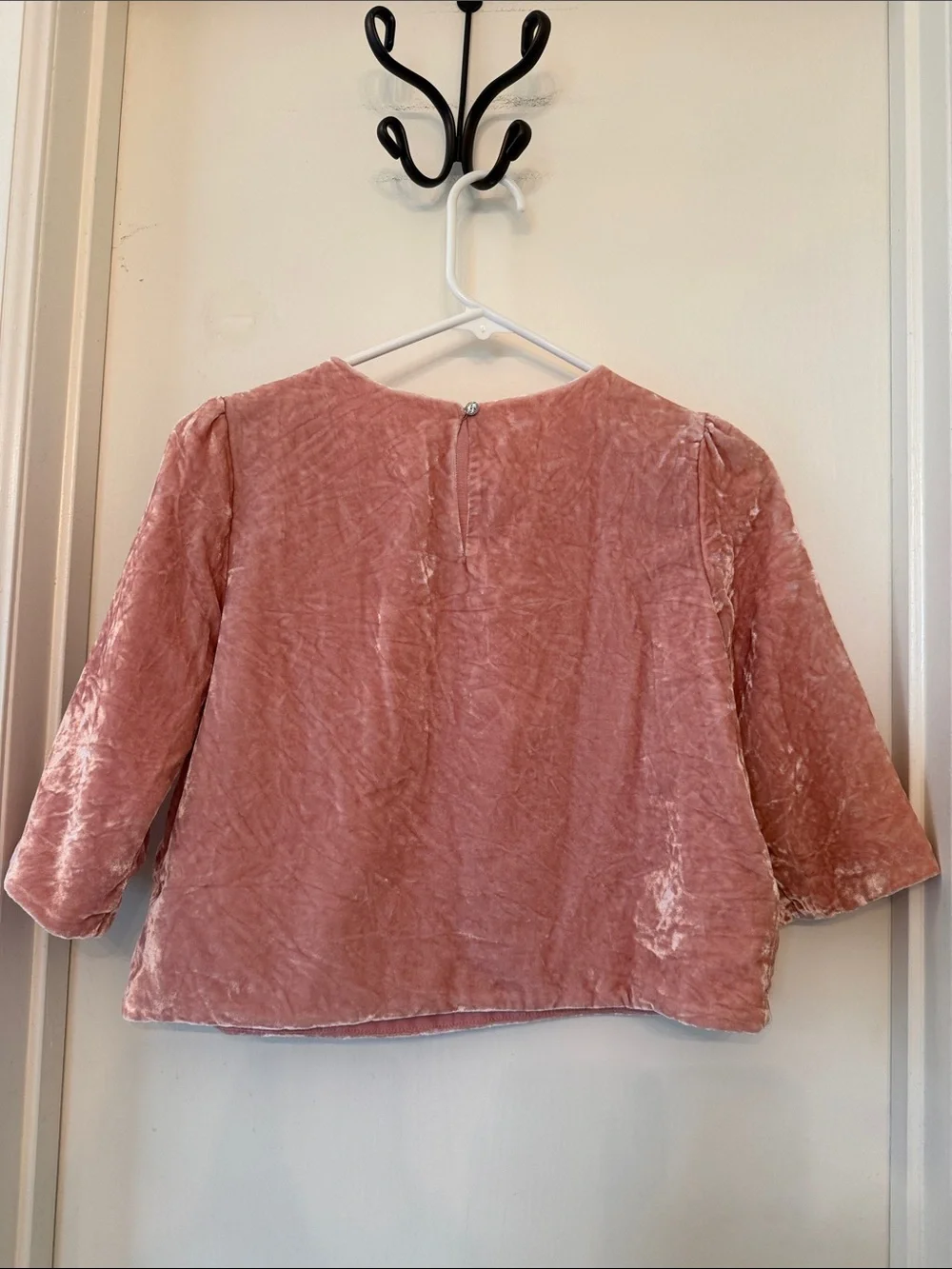 Gymboree Blush Pink Crushed Velvet Crop Top
